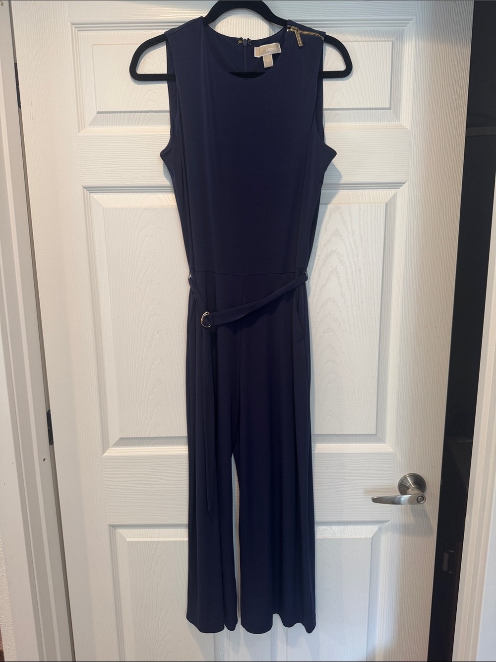 Sleeveless Navy Belted Jumpsuit - Michael Kors